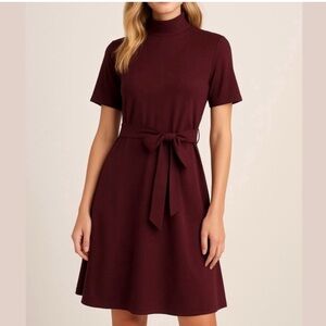 Ann Taylor mock neck short sleeve sheath dress